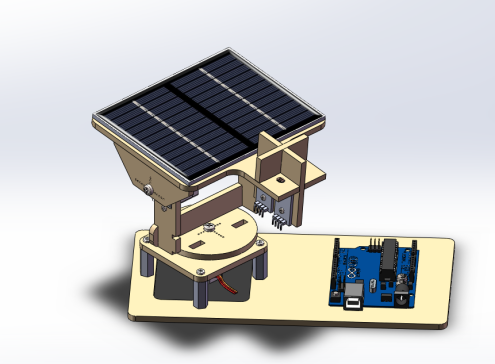 智能追踪太阳能系统solidworks建模