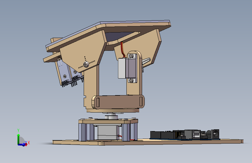 智能追踪太阳能系统solidworks建模 主视图