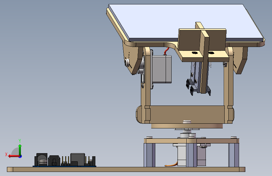 智能追踪太阳能系统solidworks建模 背面视图