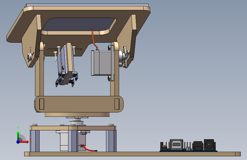 智能追踪太阳能系统solidworks建模 正面视图