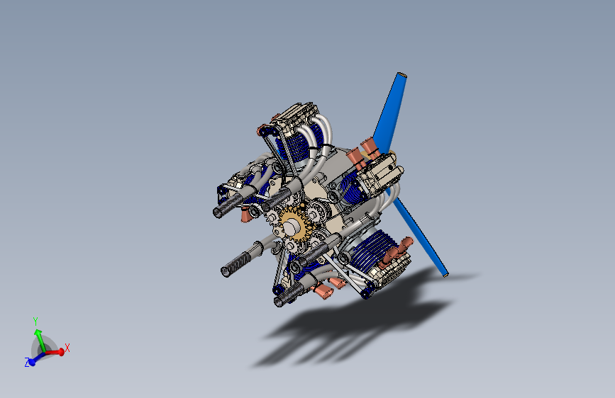 带凸轮设计的发动机径向