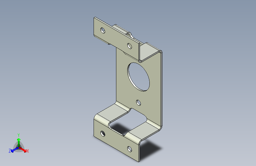 生成式薄板设计工作台中的简单薄板支架。