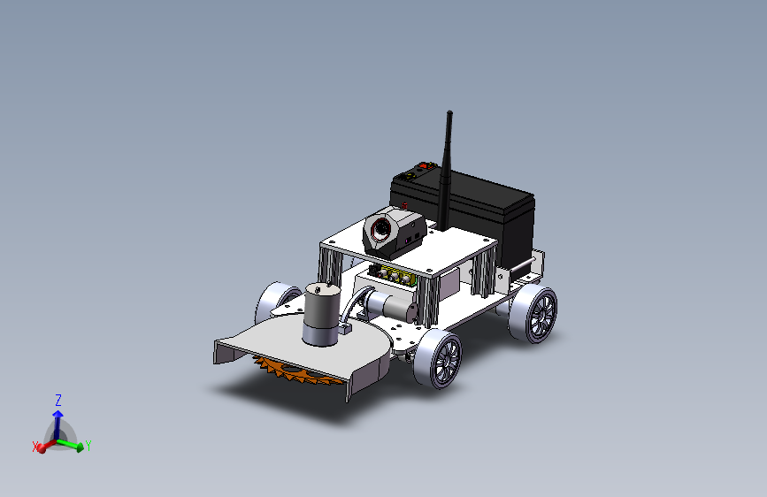 苗间锄草机器人设计及优化设计三维SW2014带参+CAD+说明书==234852=750 主视图
