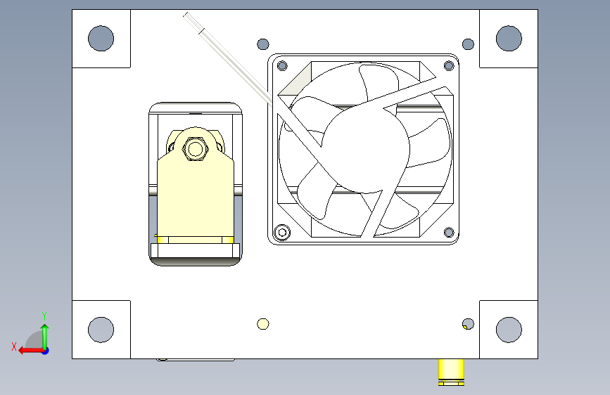 一款送风清洗机构3D模型 背面视图