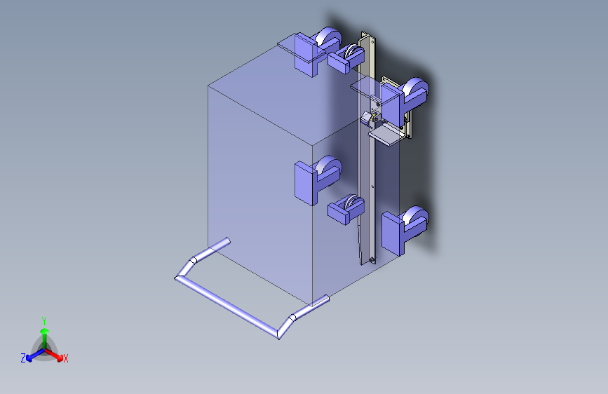 一款台车定位机构3D图