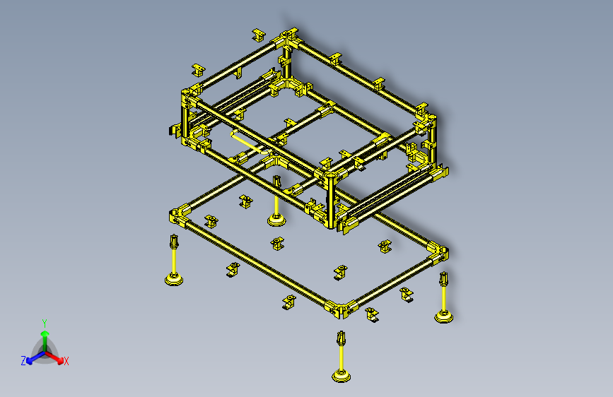 一款型材移动作业台3D模型