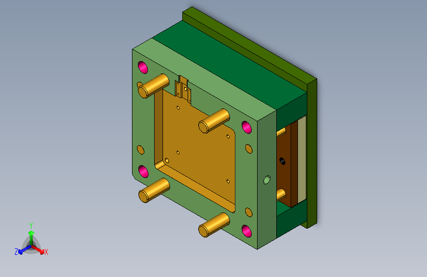 台式话机底座模具设计三维图