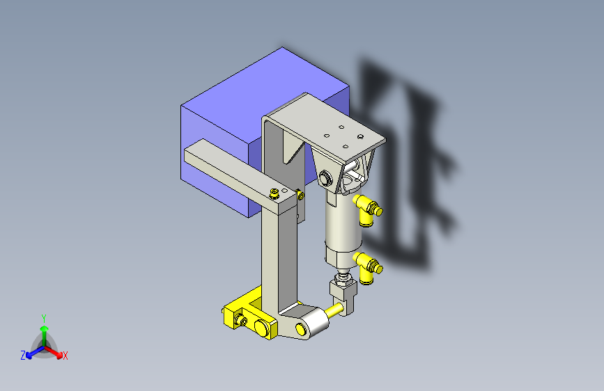 一种旋转型挡块机构3D图纸