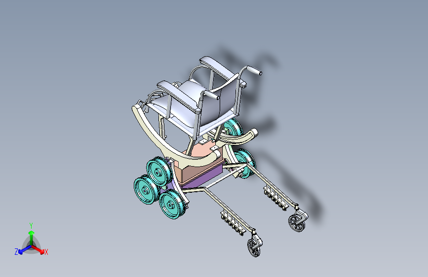 电动助力式爬楼梯轮椅