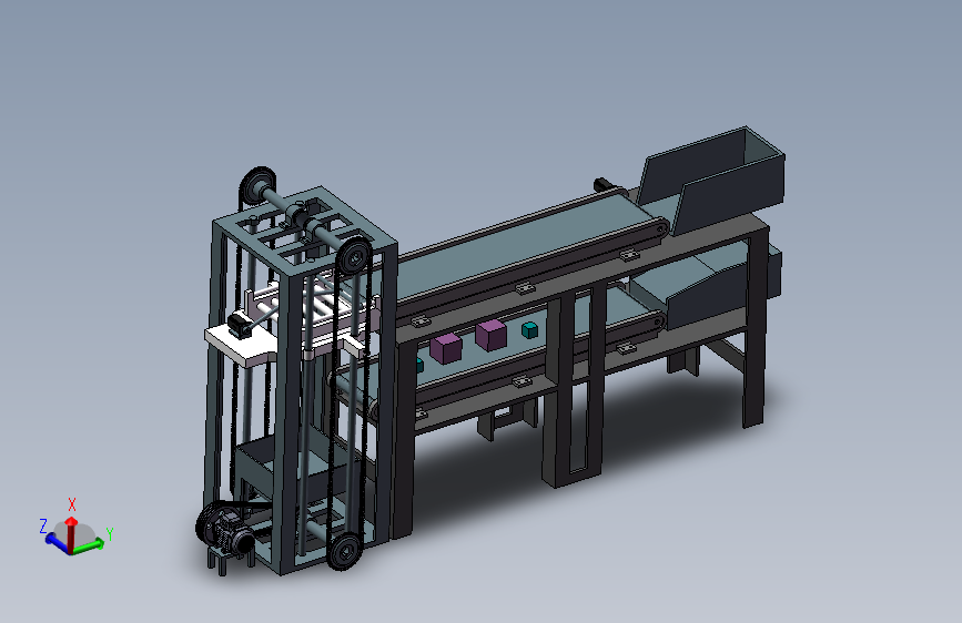 物流目的地分选提升设备CAD图纸和三维模型
