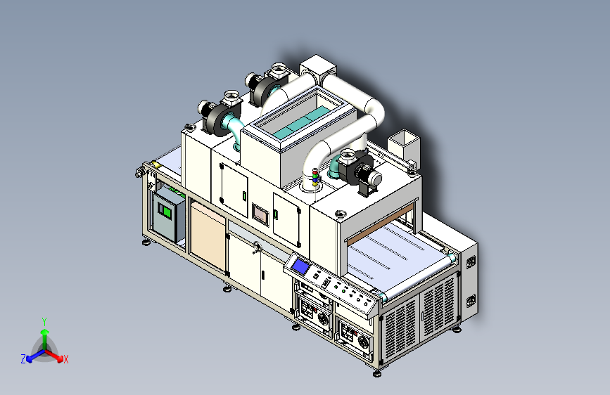 三灯UV固化机3D图纸