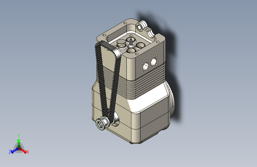 四冲程单缸内燃机发动机3D图纸