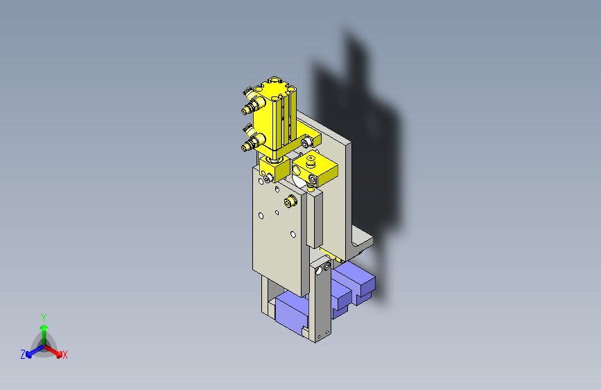 一款不对称凸轮轴承夹紧机构3D图