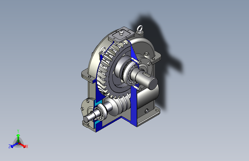 涡轮蜗杆减速器3D模型