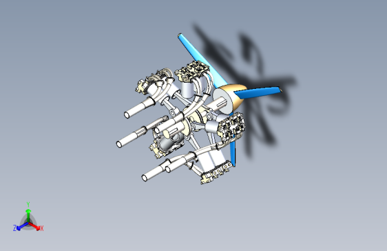 小型飞机发动机3D图数模