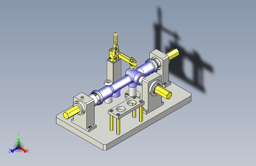 一款工件测定基准中心配置3D图模型