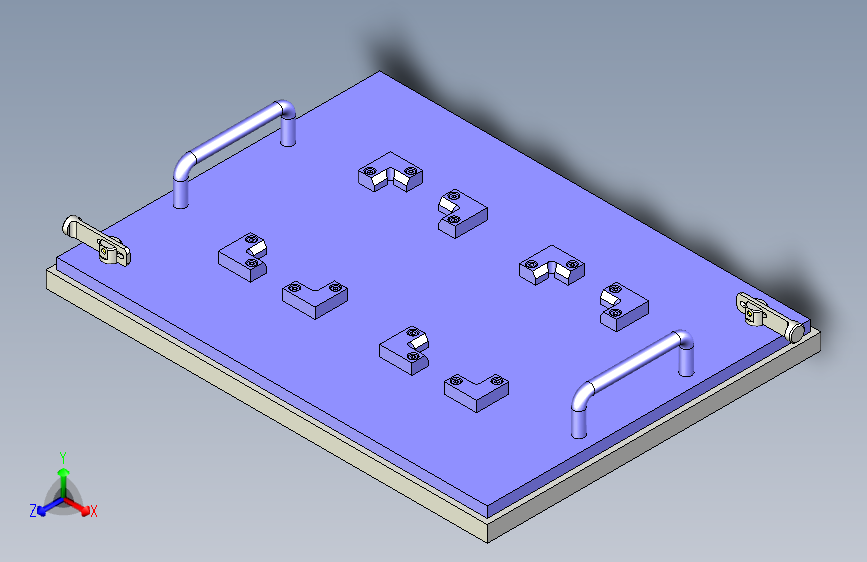 一款换装夹具(板)的定位和锁定机构3D模型
