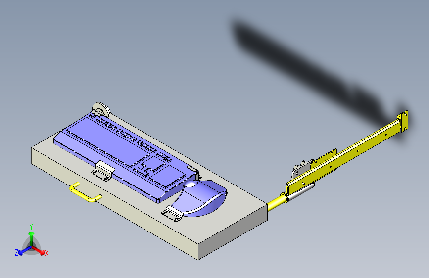 一款键盘、鼠标收纳式支架3D模型