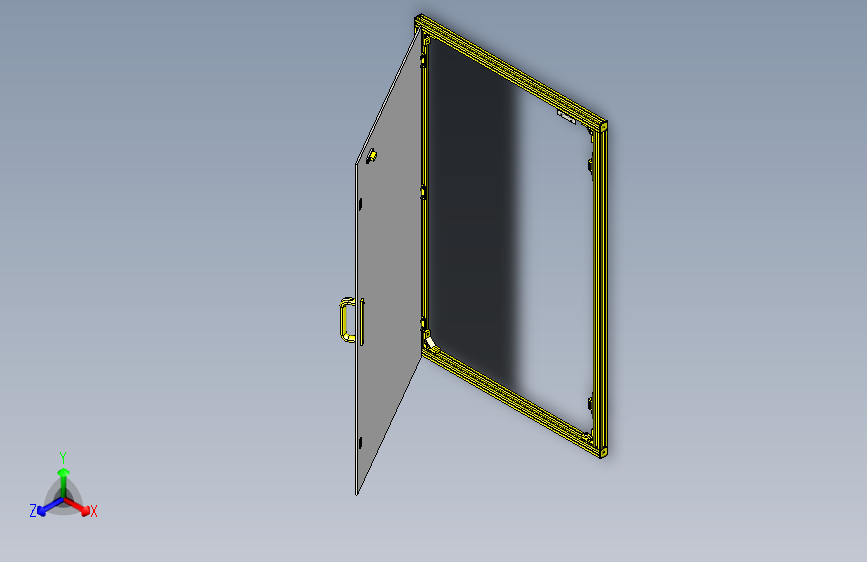 一款铝合金型材开闭门3D图纸
