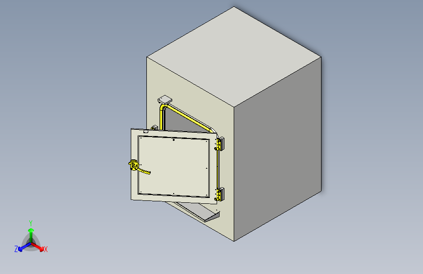 一款密闭门3D图