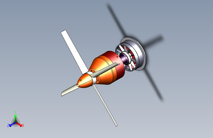 航模发动机及其螺旋桨模型图
