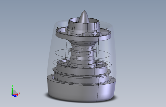 简化的飞机喷气涡轮 STEP格式