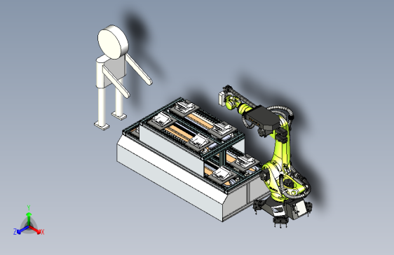 自动化上下层机器人供料流水线