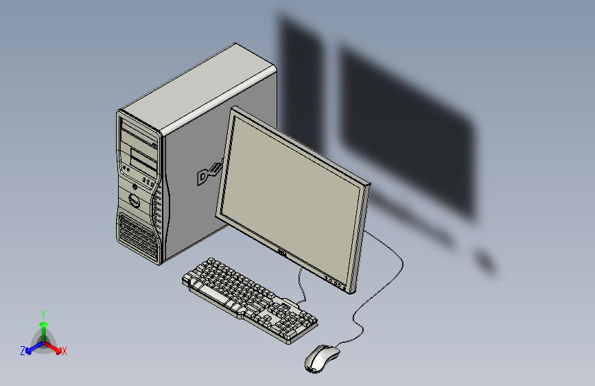 戴尔台式电脑 3D模型