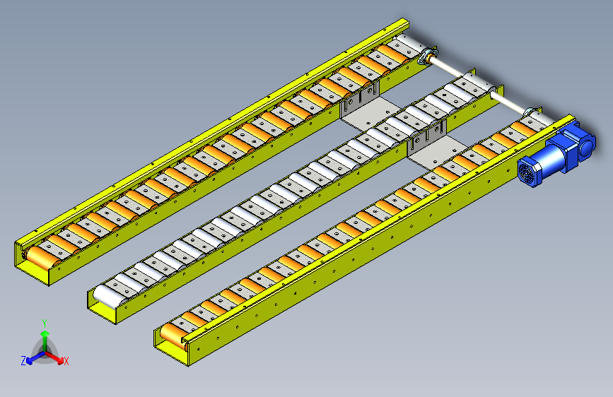 方便叉车自动上下栈板的川型滚筒线
