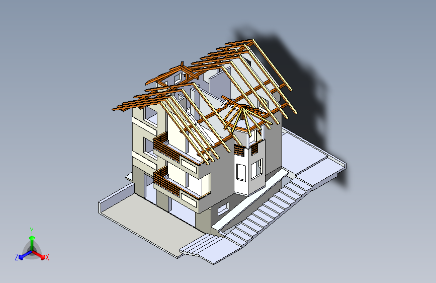 一款玩具房屋搭建模型