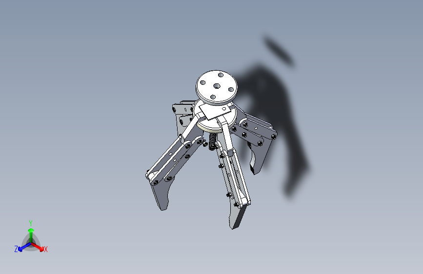 四爪夹持器机械爪3D模型图纸