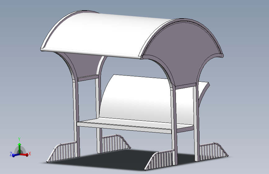 休闲长凳+带遮雨棚
