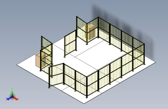 机器人工作站外围网格护栏设计