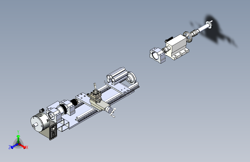 小型车床爆炸图结构