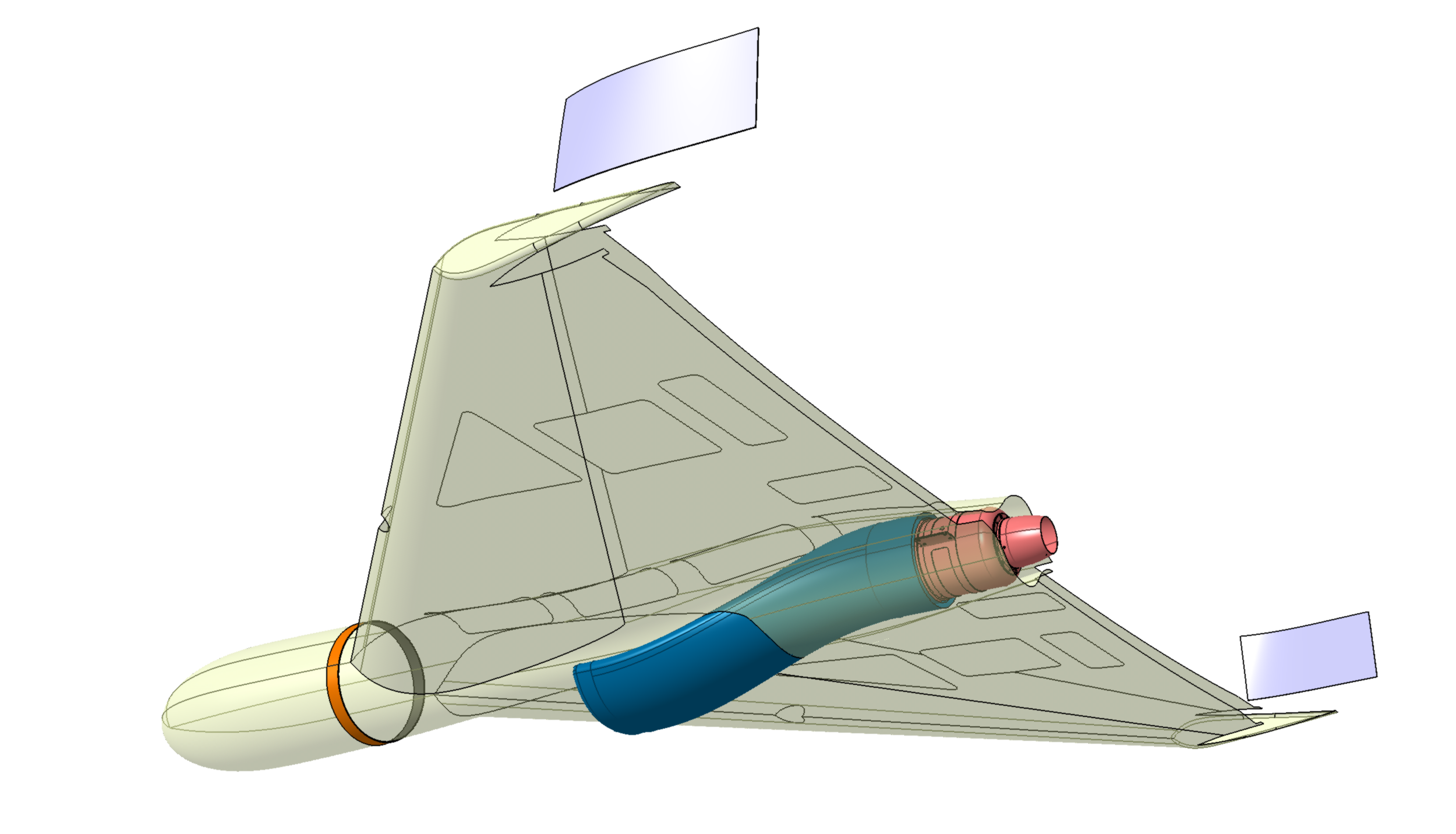 空中小摩托无人机简易外形 STP格式
