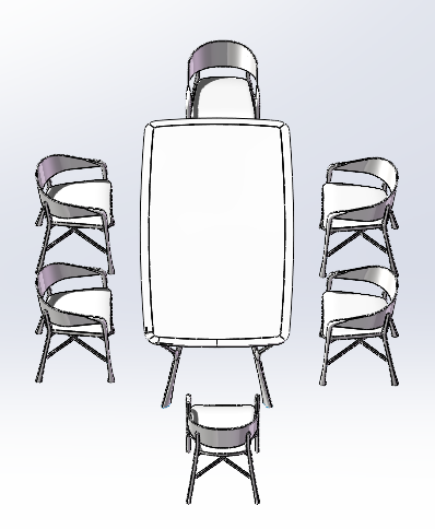 创新桌椅组合模型