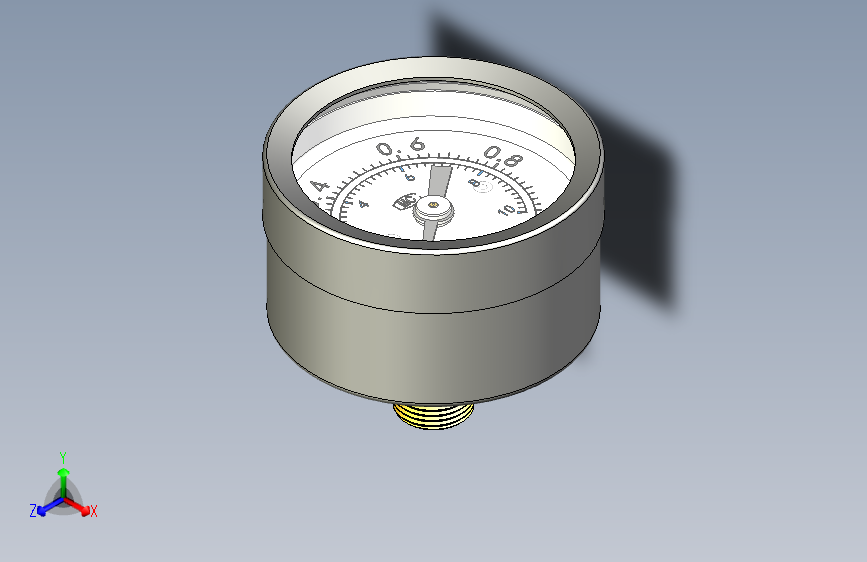 M10轴向气体压力表(表盘直径40)