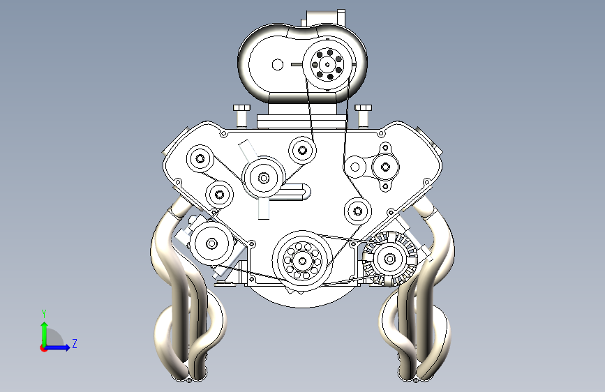 V8发动机_Inventor 2023_模型图纸下载 – 懒石网