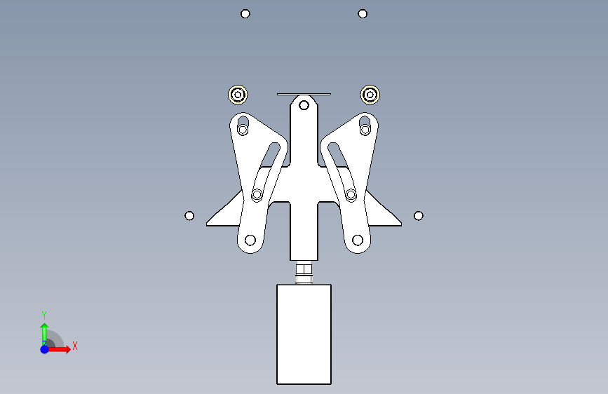 车床中心架 正面视图