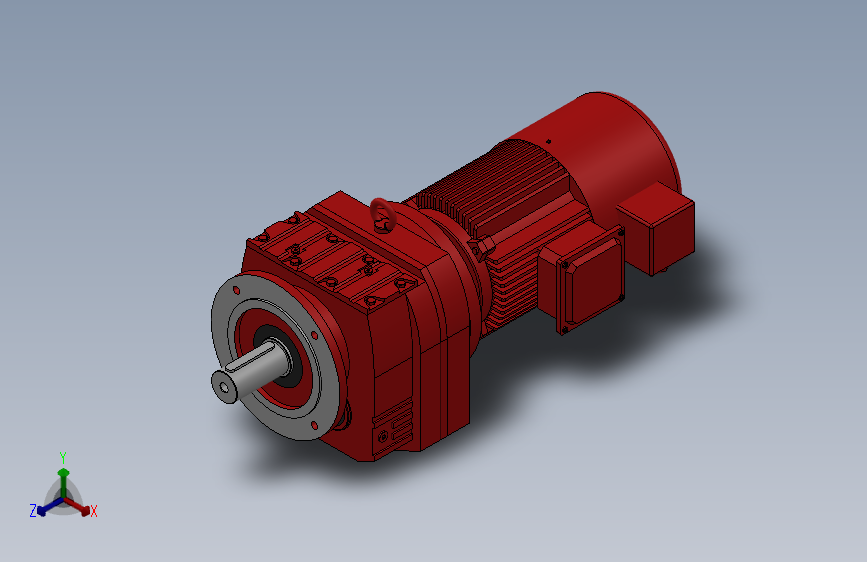 107款带电机R系列法兰安装斜齿轮减速机=1086740=100