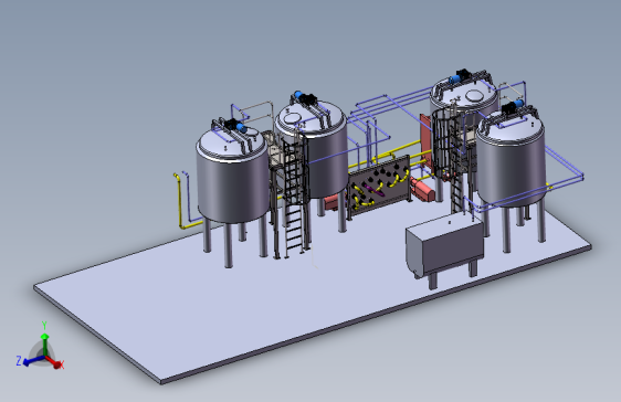 乳品设备管道分布
