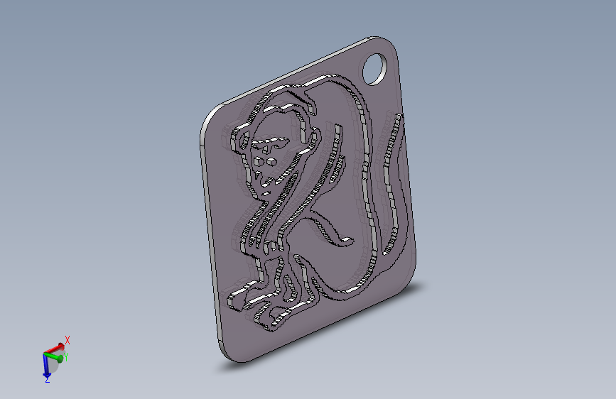 线切割十二生肖吊坠—猴子--370434-5