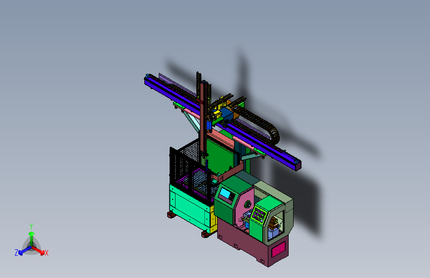 三轴联动桁架式机床自动化装卸系统