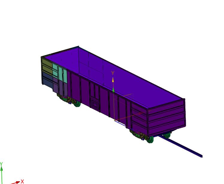铁路货运敞车重载平板拖车