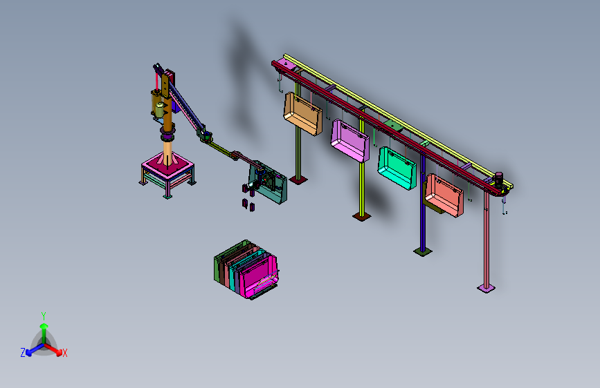 悬挂线配合送料装置