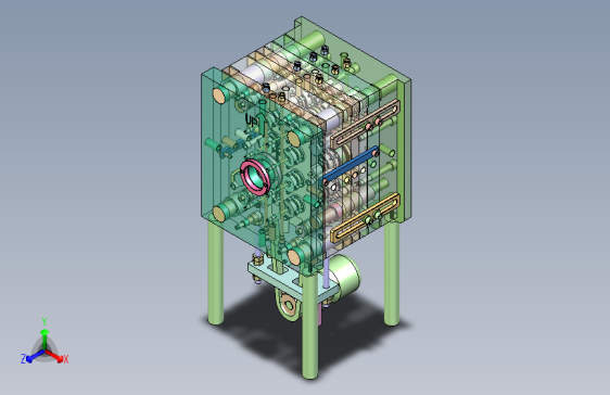 瓶盖前模液压马达脱螺纹模具图=713752=40