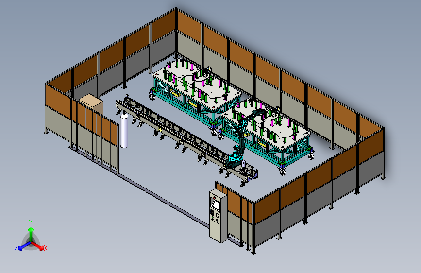 多种折弯钢丝焊接工装与焊接机械手模拟