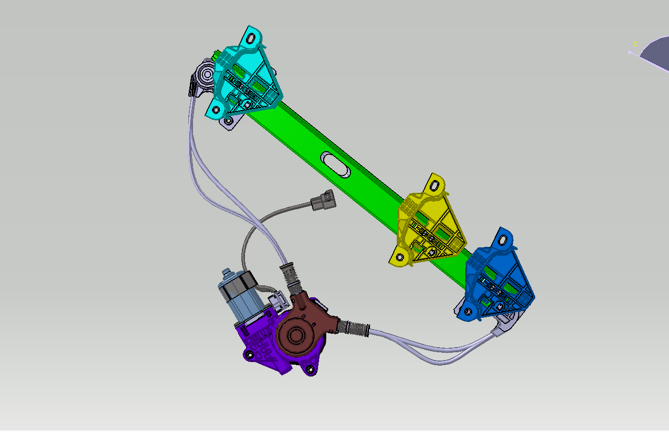 前车门电动玻璃升降器CAD图与3D模型=831831=100