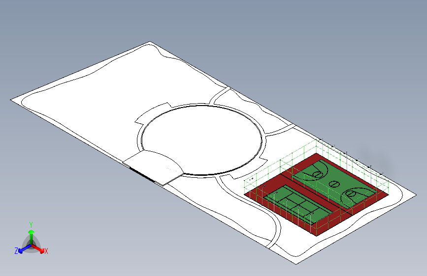 公园篮球场网球场