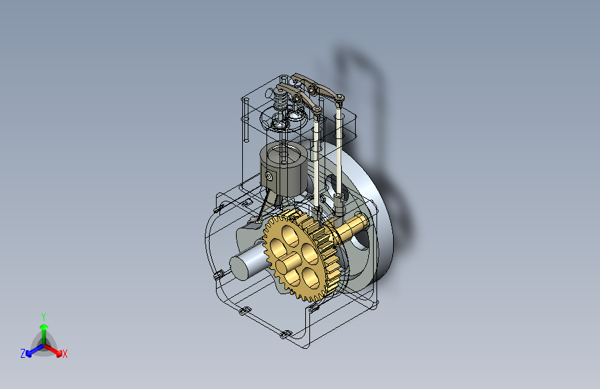 四冲程单缸发动机三维=1184928=50